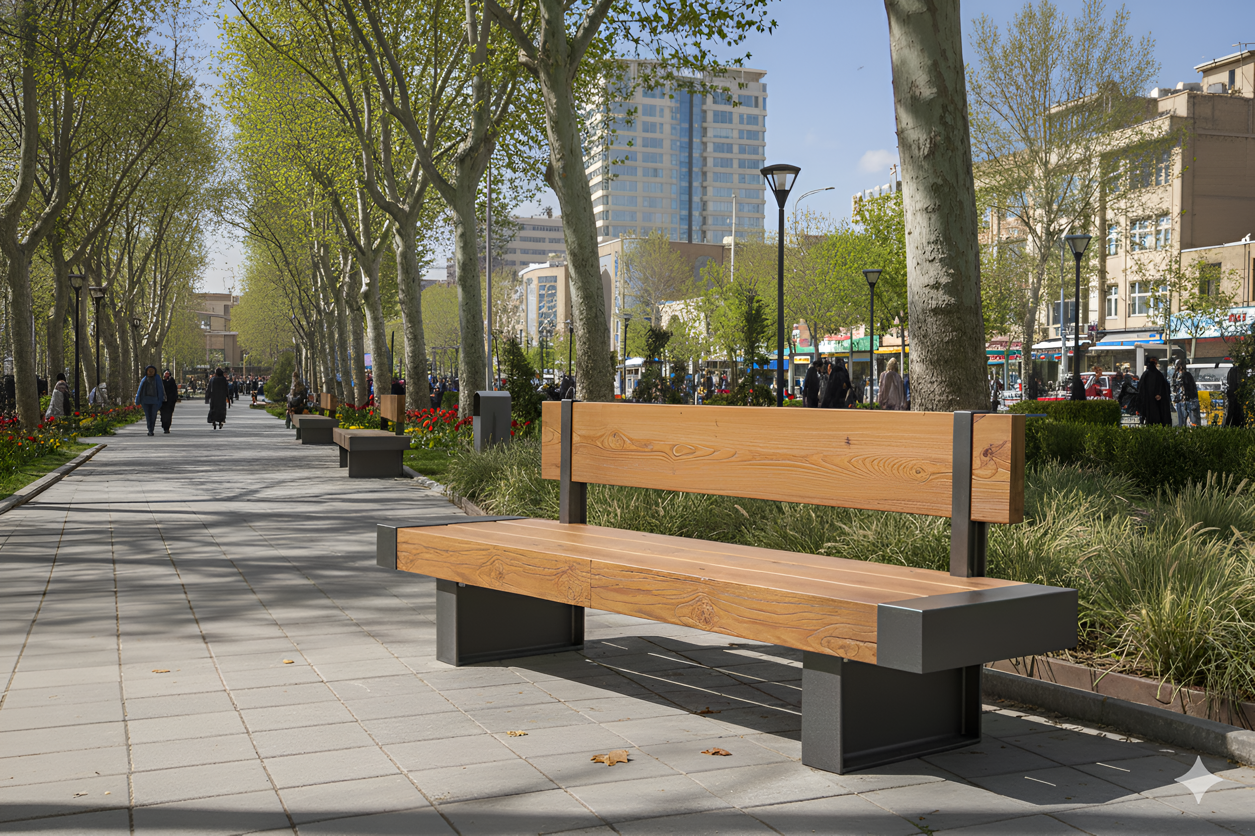 Tar Bench with Backrest